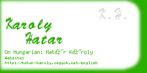 karoly hatar business card